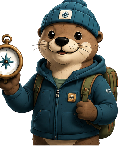 Otto the otter — the platform's mascot, in his welcome pose.